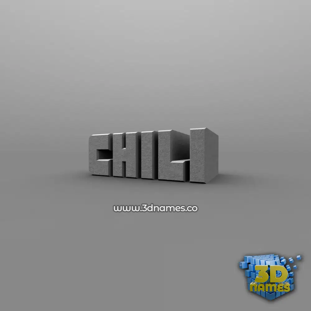 chili in Solid Grey style - 3D name wallpaper