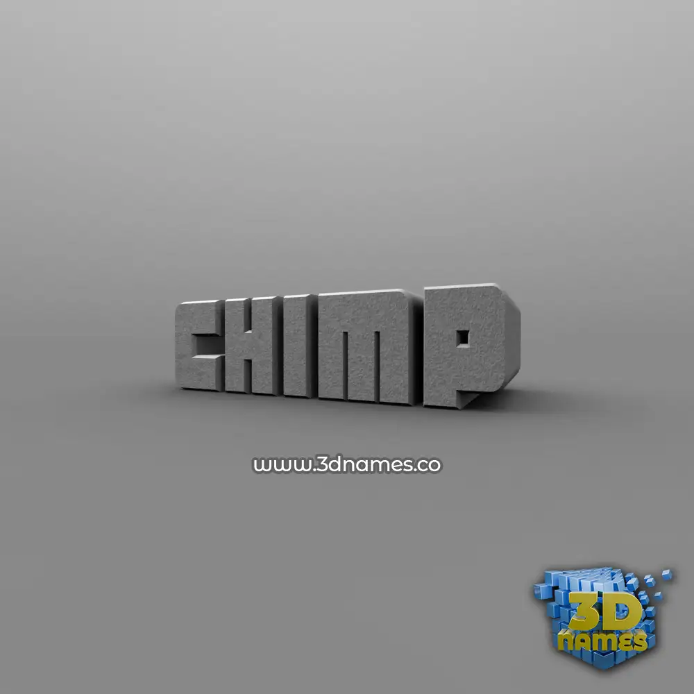 chimp in Solid Grey style - 3D name wallpaper