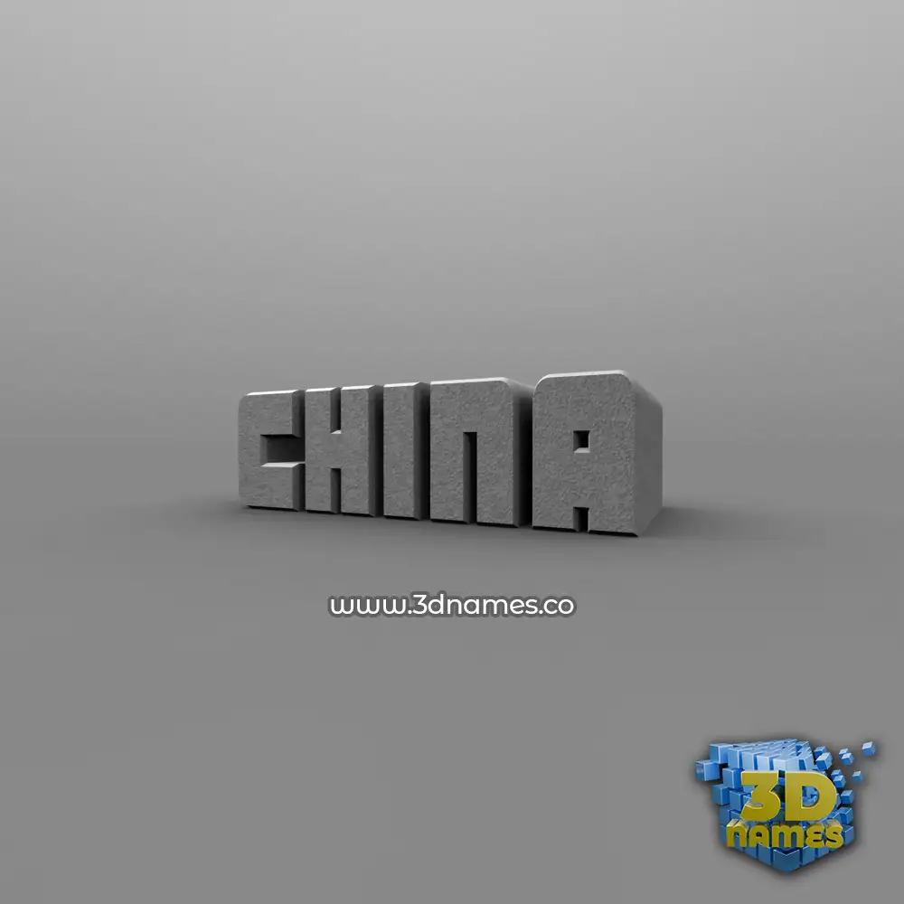 china in Solid Grey style - 3D name wallpaper