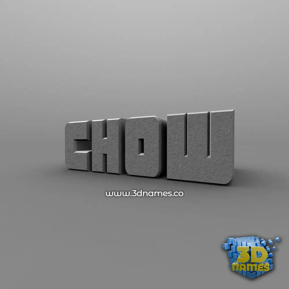 chow in Solid Grey style - 3D name wallpaper
