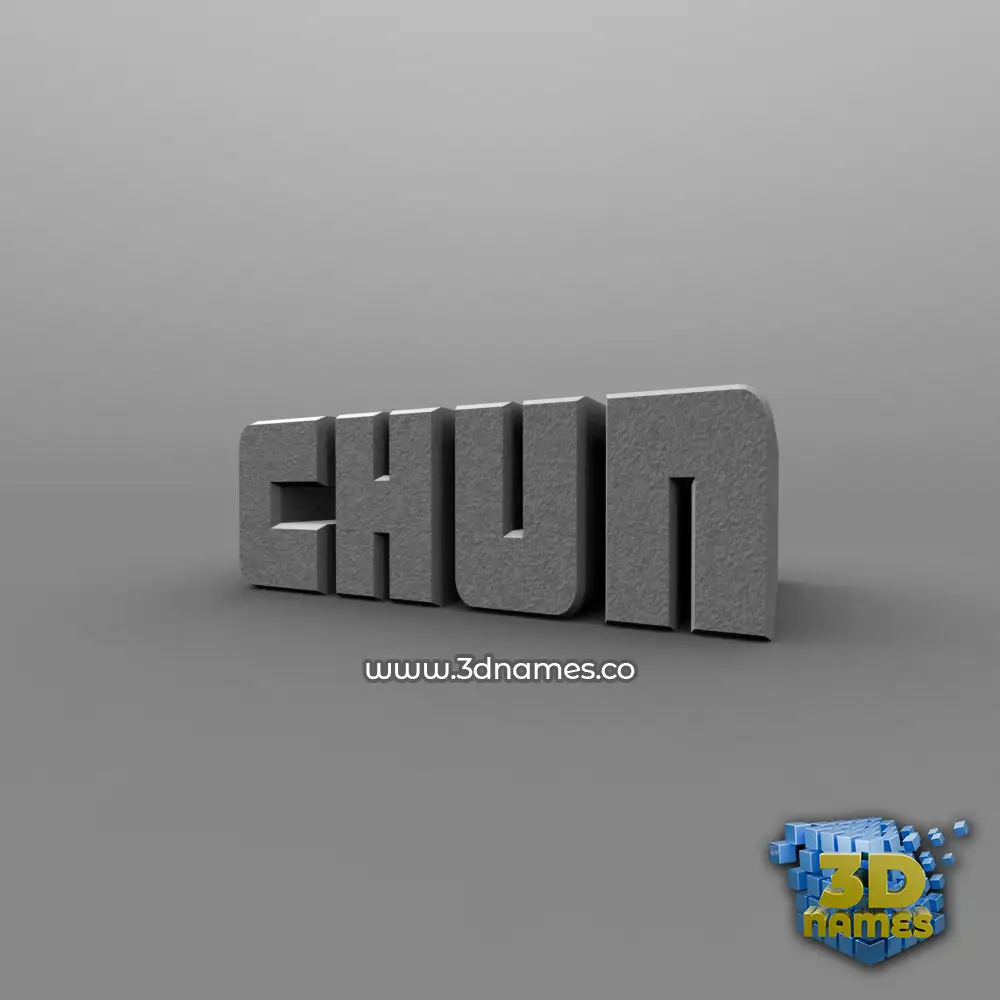 chun in Solid Grey style - 3D name wallpaper