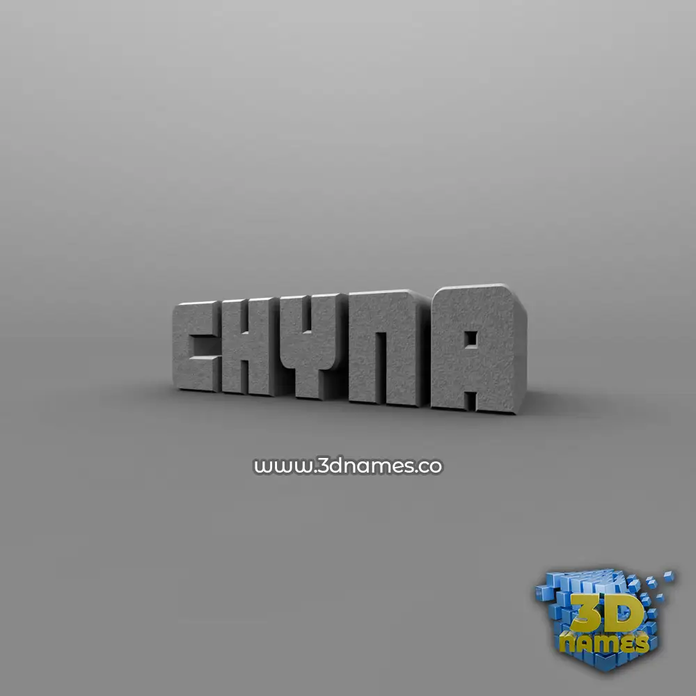 chyna in Solid Grey style - 3D name wallpaper