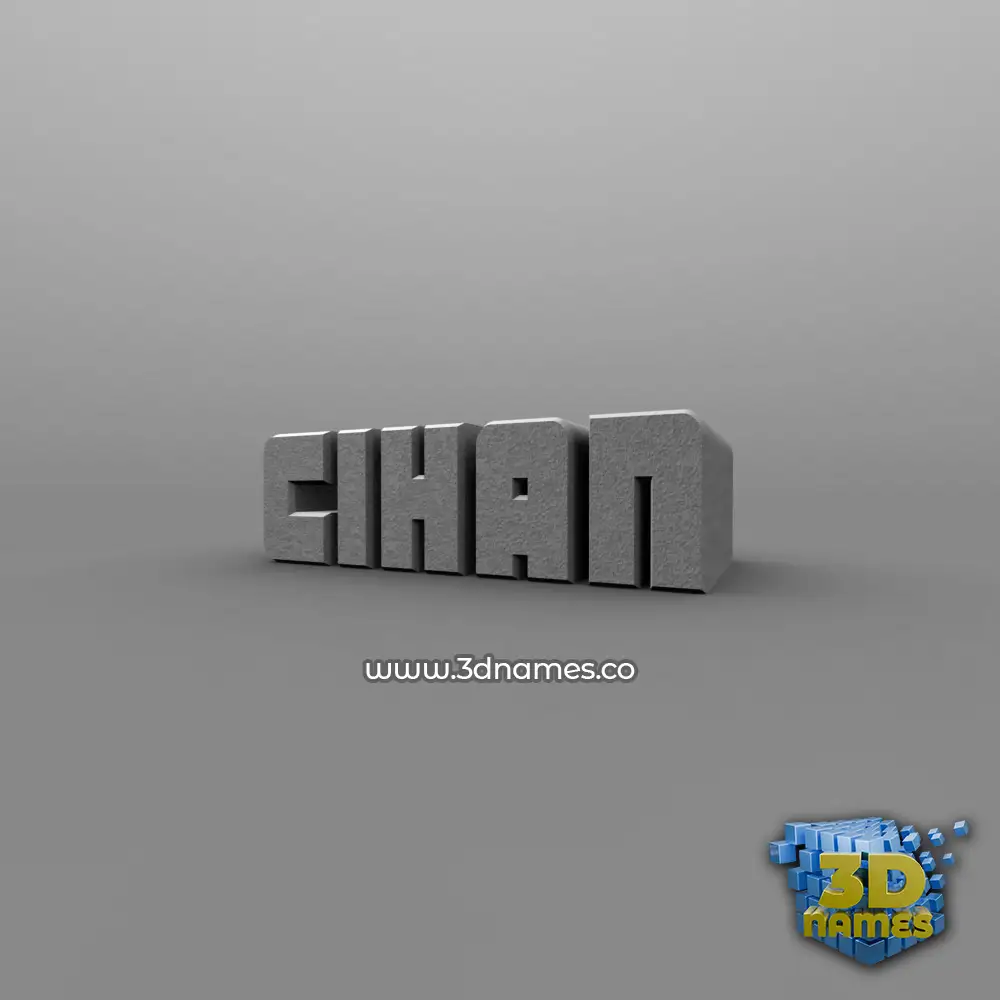 cihan in Solid Grey style - 3D name wallpaper