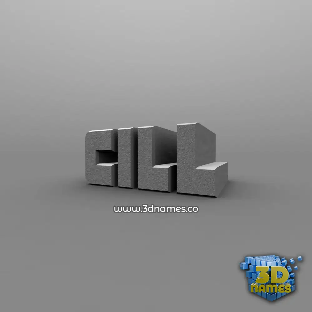cill in Solid Grey style - 3D name wallpaper