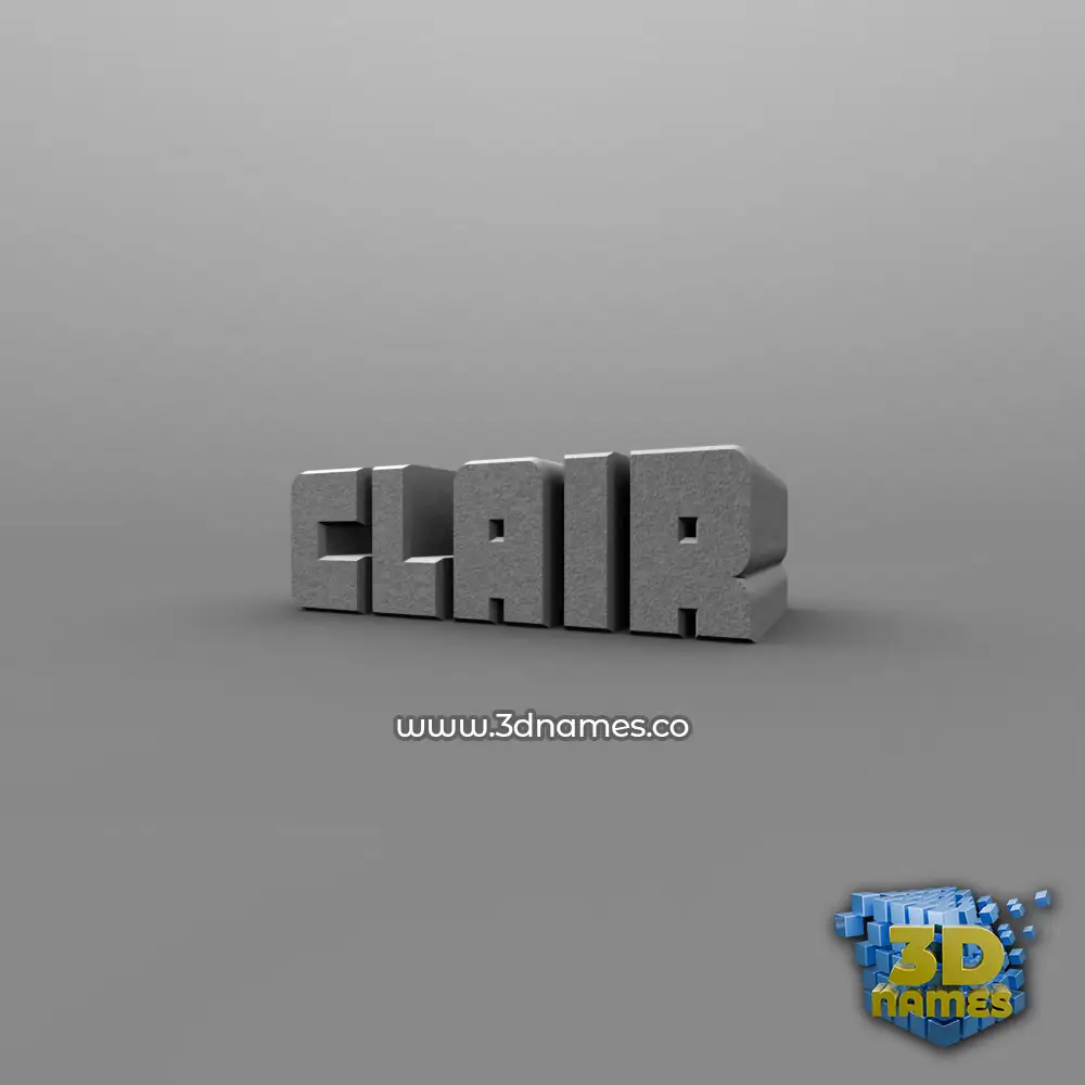 clair in Solid Grey style - 3D name wallpaper
