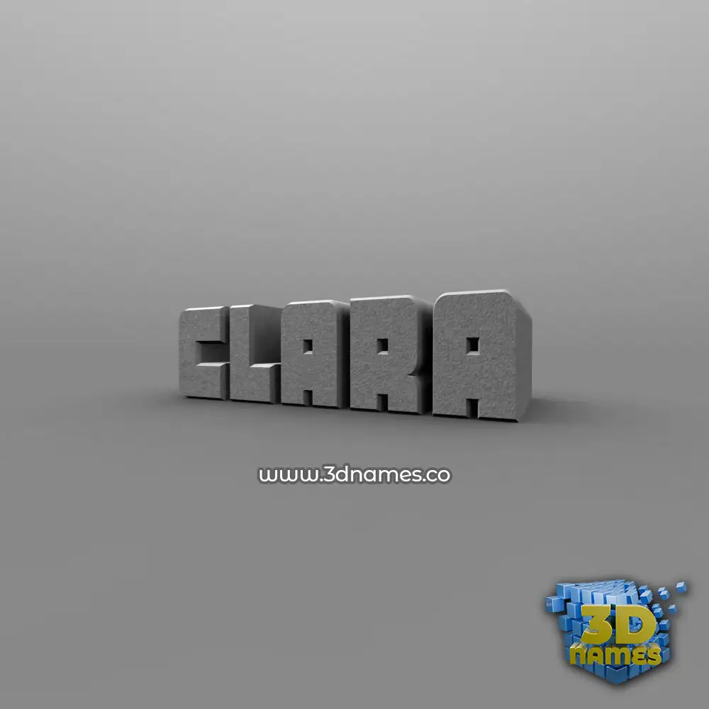 clara in Solid Grey style - 3D name wallpaper