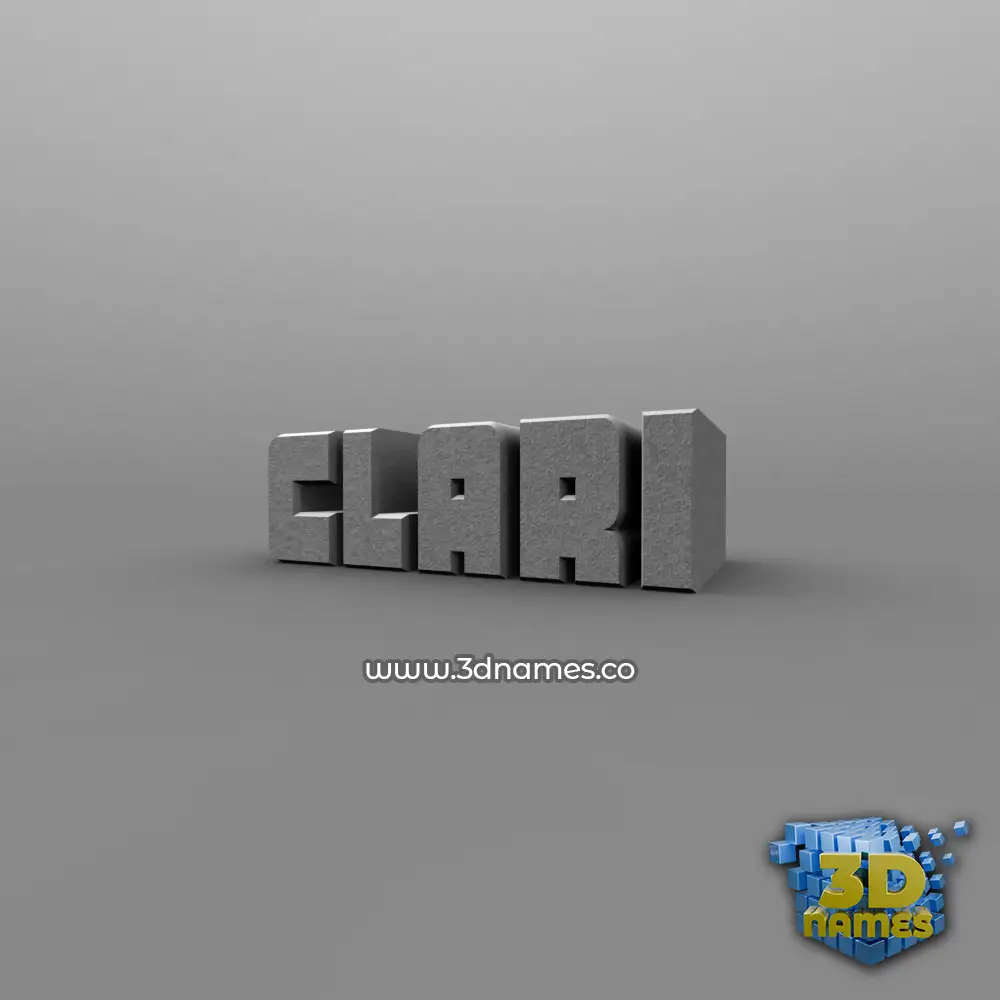 clari in Solid Grey style - 3D name wallpaper