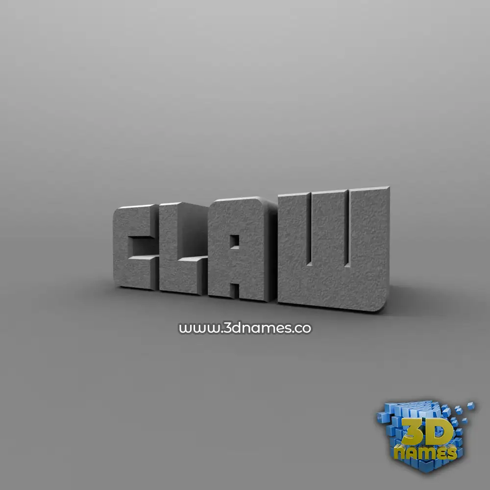 claw in Solid Grey style - 3D name wallpaper