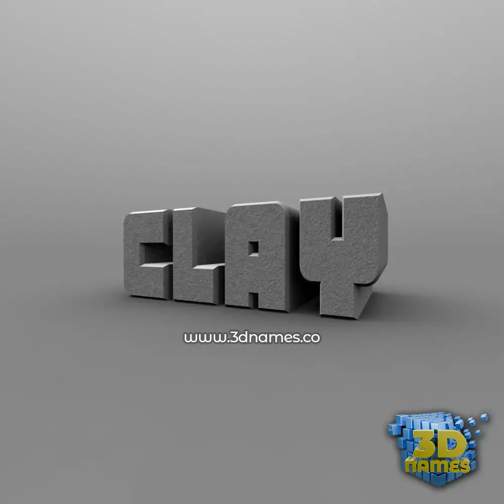 clay in Solid Grey style - 3D name wallpaper