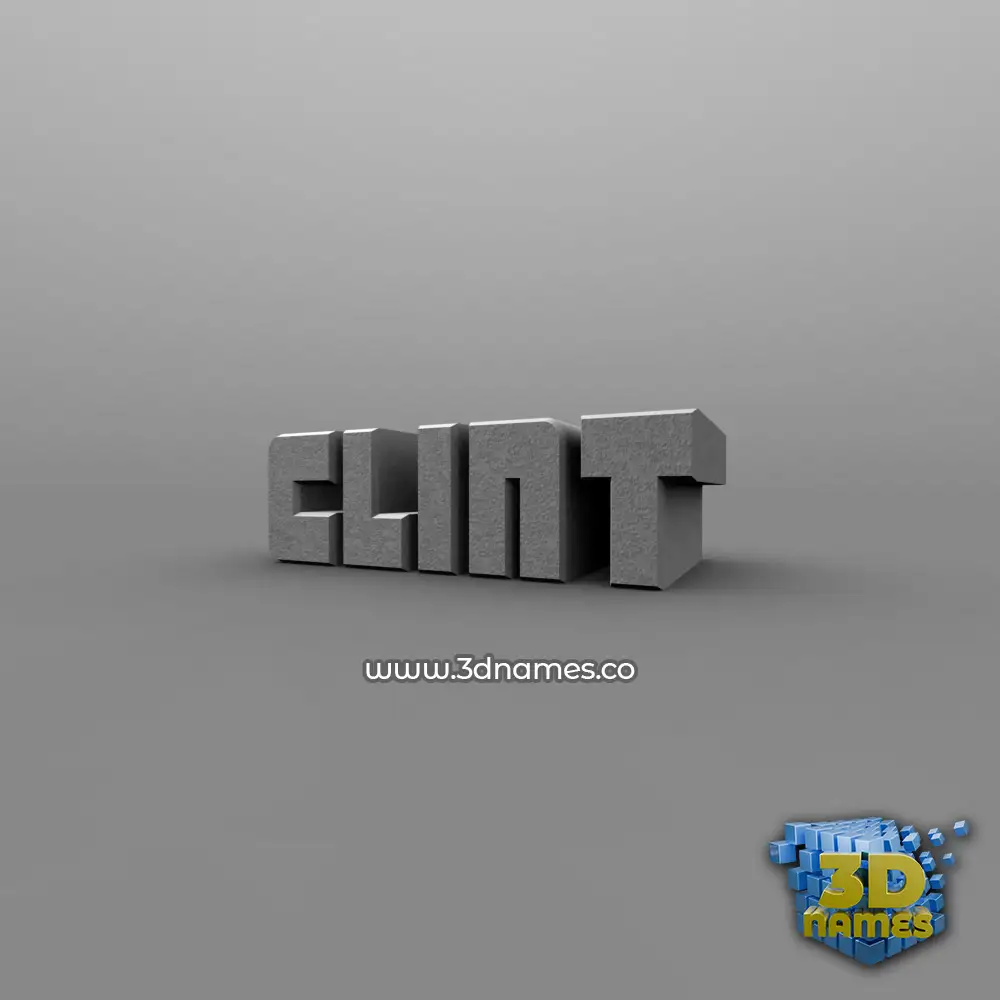 clint in Solid Grey style - 3D name wallpaper
