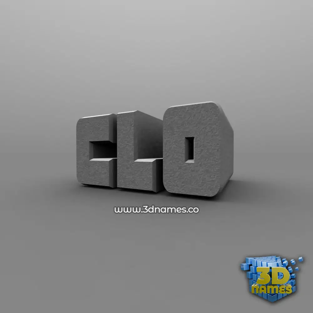 clo in Solid Grey style - 3D name wallpaper