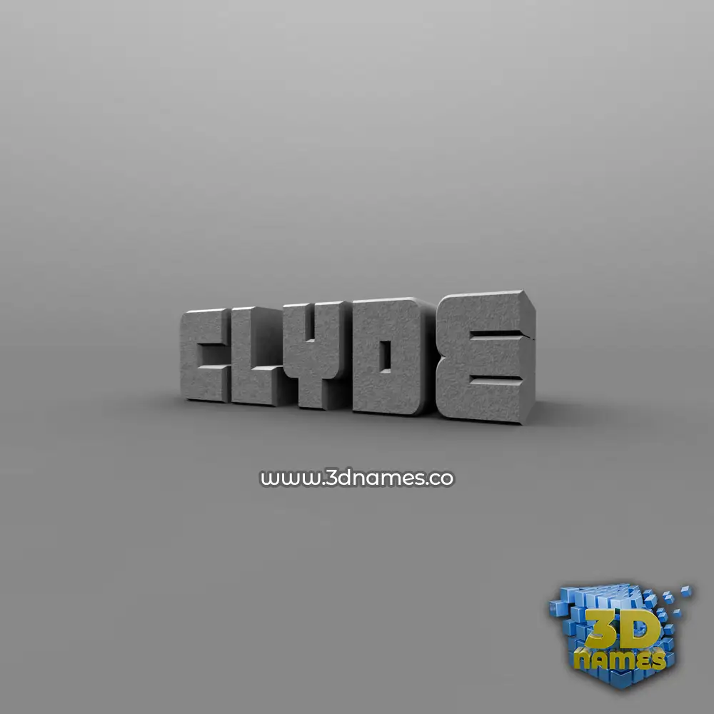 clyde in Solid Grey style - 3D name wallpaper