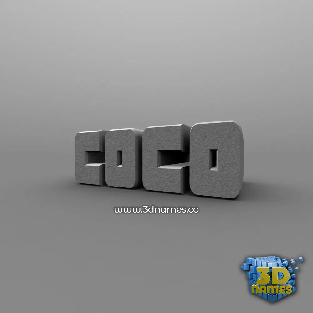 coco in Solid Grey style - 3D name wallpaper