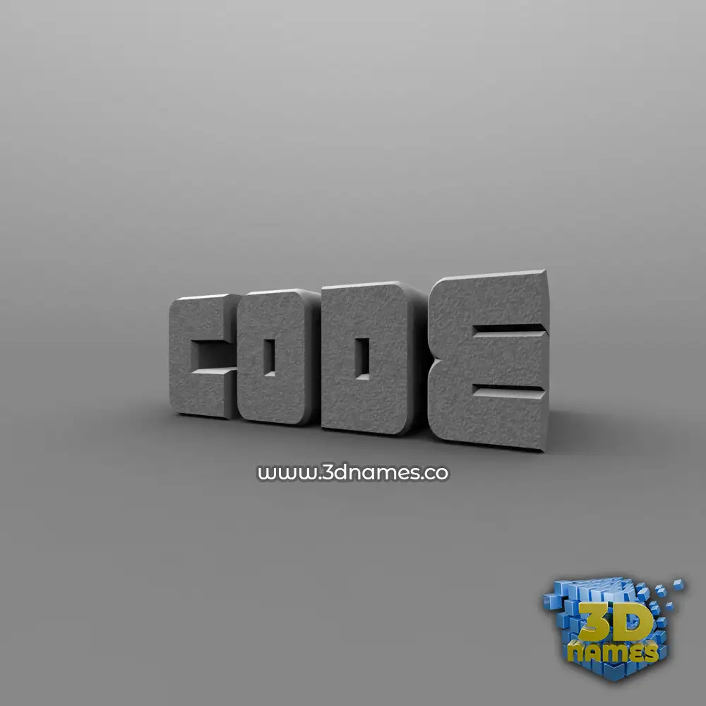 code in Solid Grey style - 3D name wallpaper