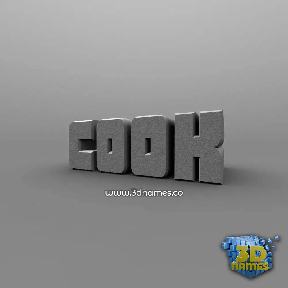 cook in Solid Grey style - 3D name wallpaper