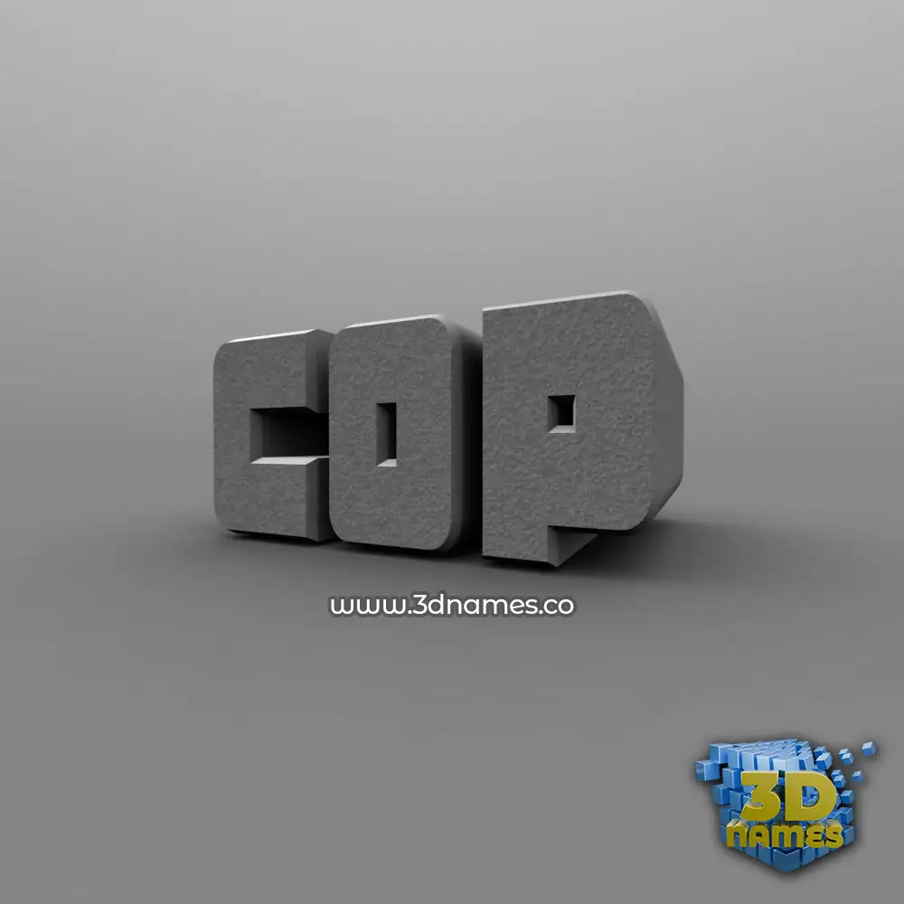 cop in Solid Grey style - 3D name wallpaper