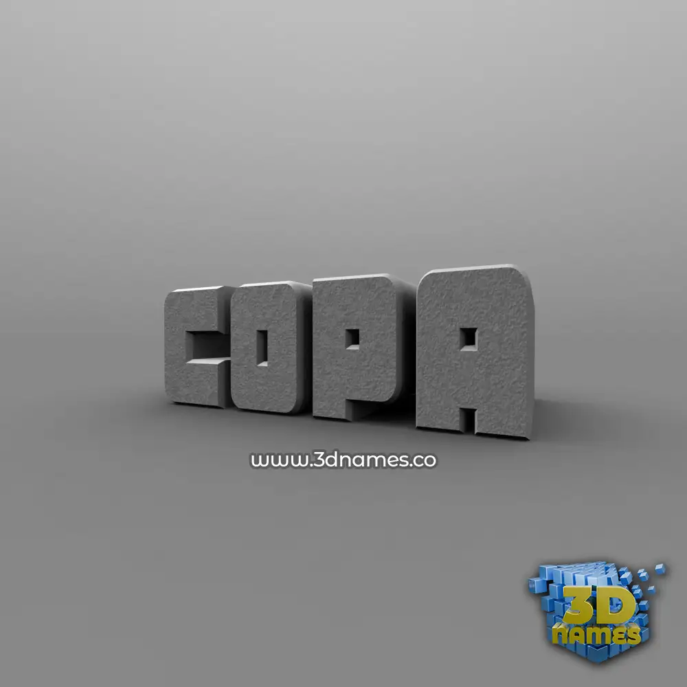 copa in Solid Grey style - 3D name wallpaper