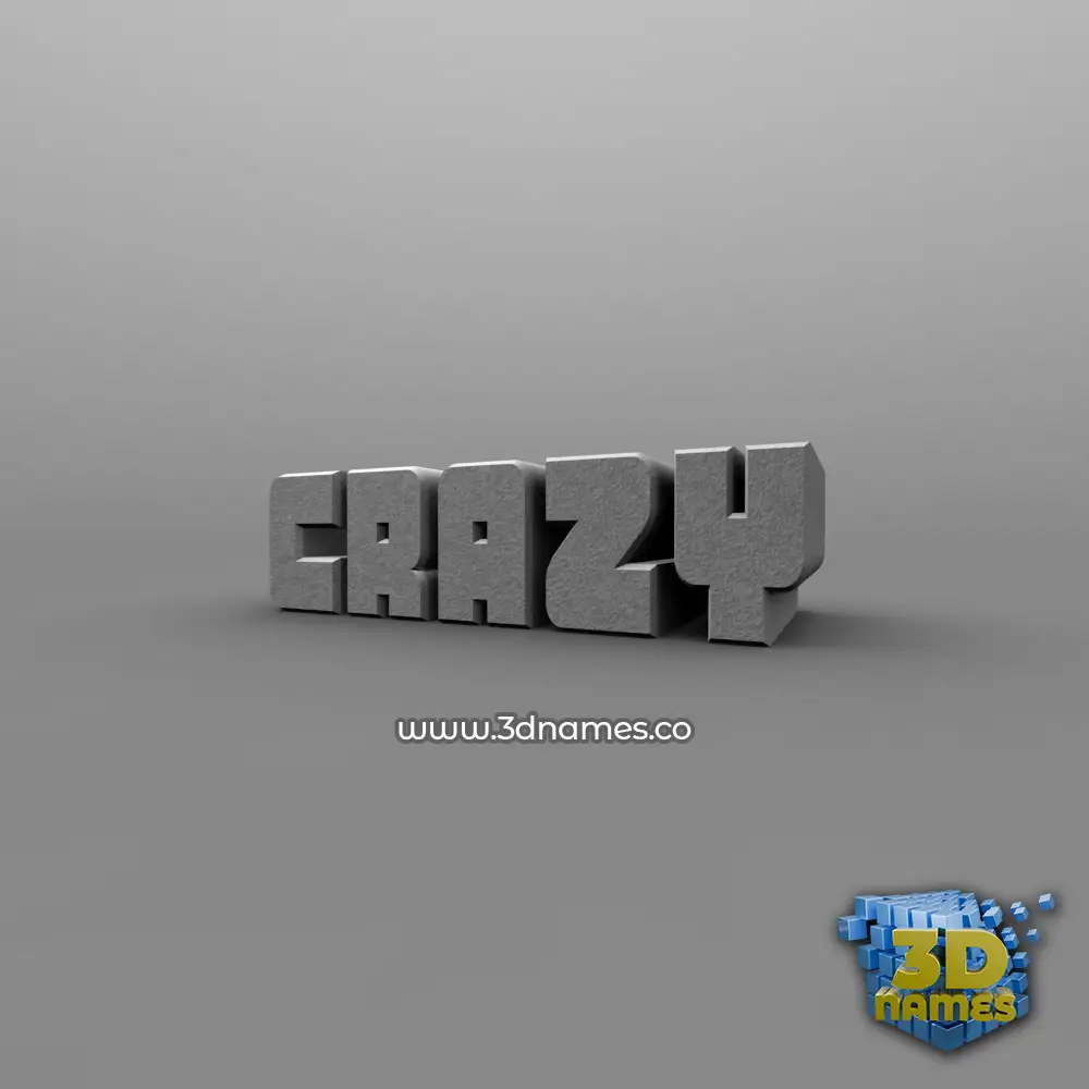 crazy in Solid Grey style - 3D name wallpaper