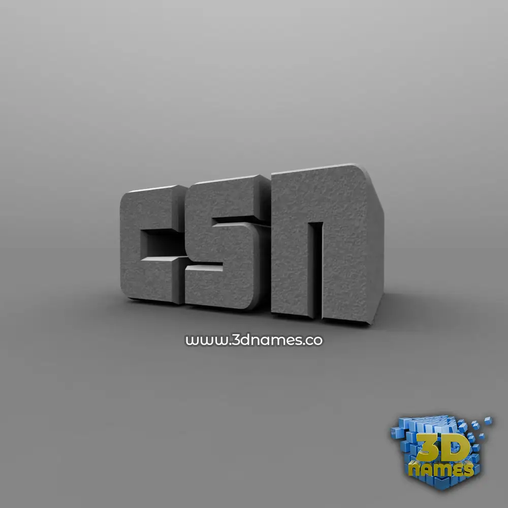 csn in Solid Grey style - 3D name wallpaper