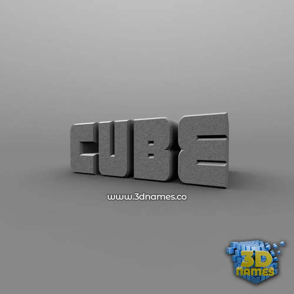 cube in Solid Grey style - 3D name wallpaper