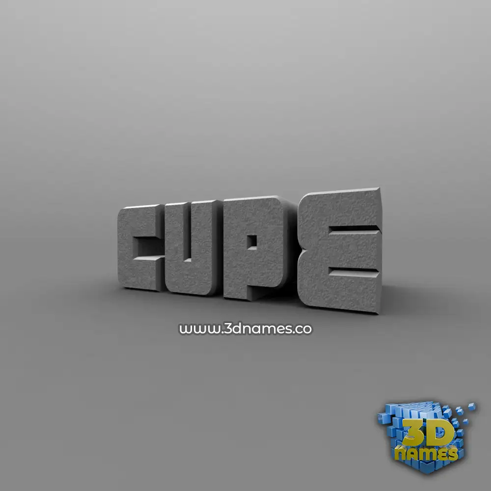 cupe in Solid Grey style - 3D name wallpaper