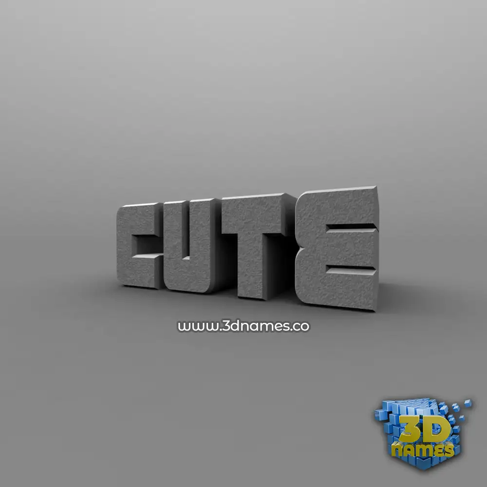 cute in Solid Grey style - 3D name wallpaper