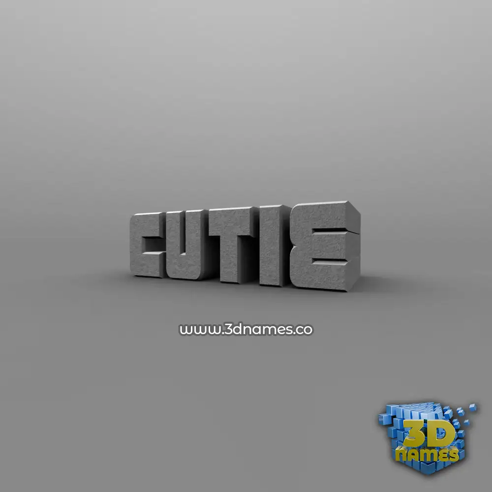 cutie in Solid Grey style - 3D name wallpaper