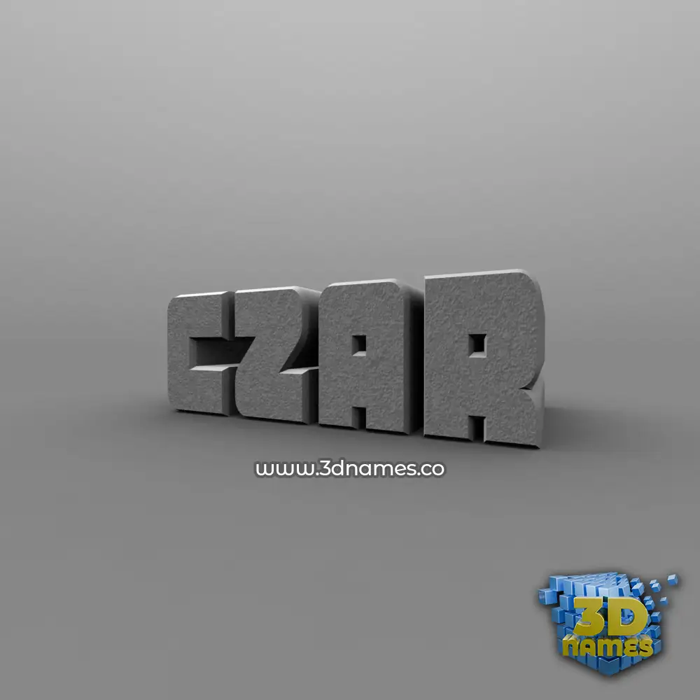 czar in Solid Grey style - 3D name wallpaper