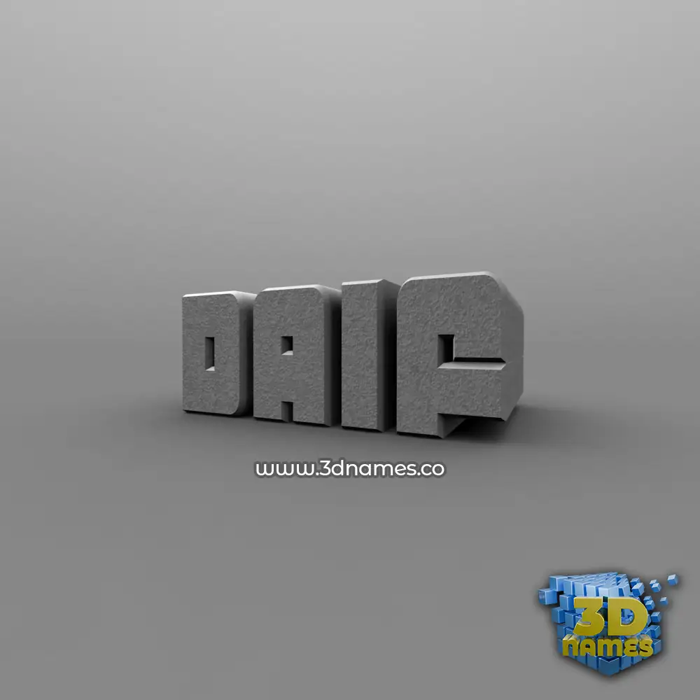 daif in Solid Grey style - 3D name wallpaper
