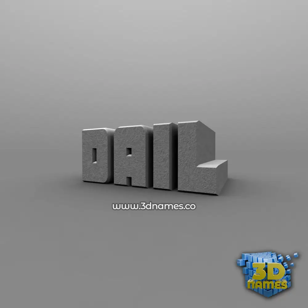 dail in Solid Grey style - 3D name wallpaper