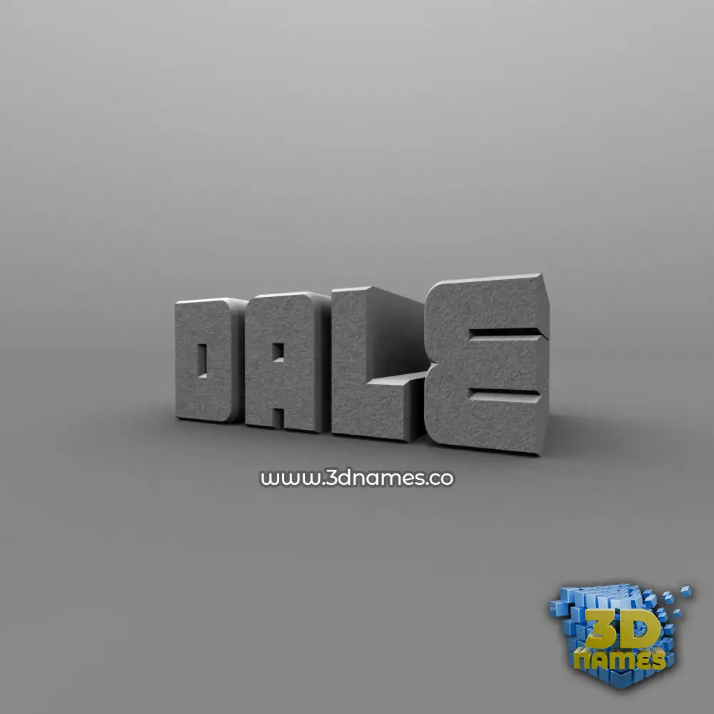 dale in Solid Grey style - 3D name wallpaper