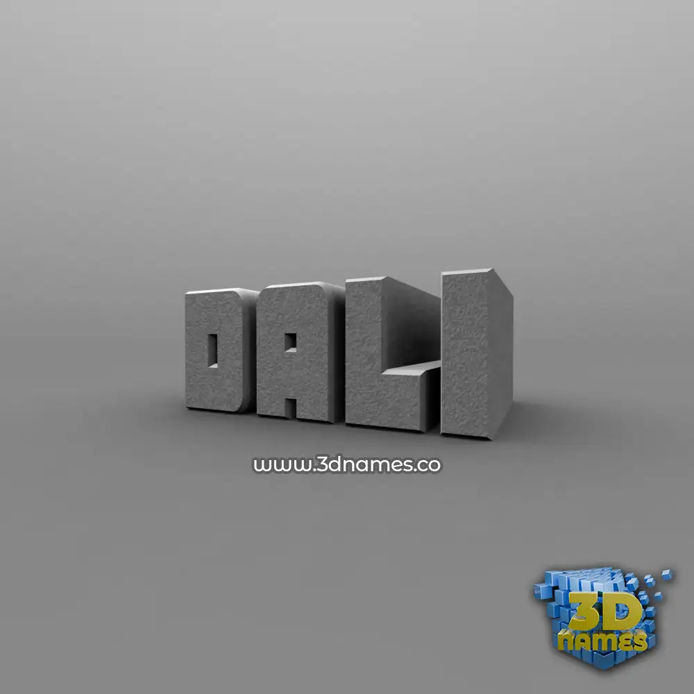 dali in Solid Grey style - 3D name wallpaper
