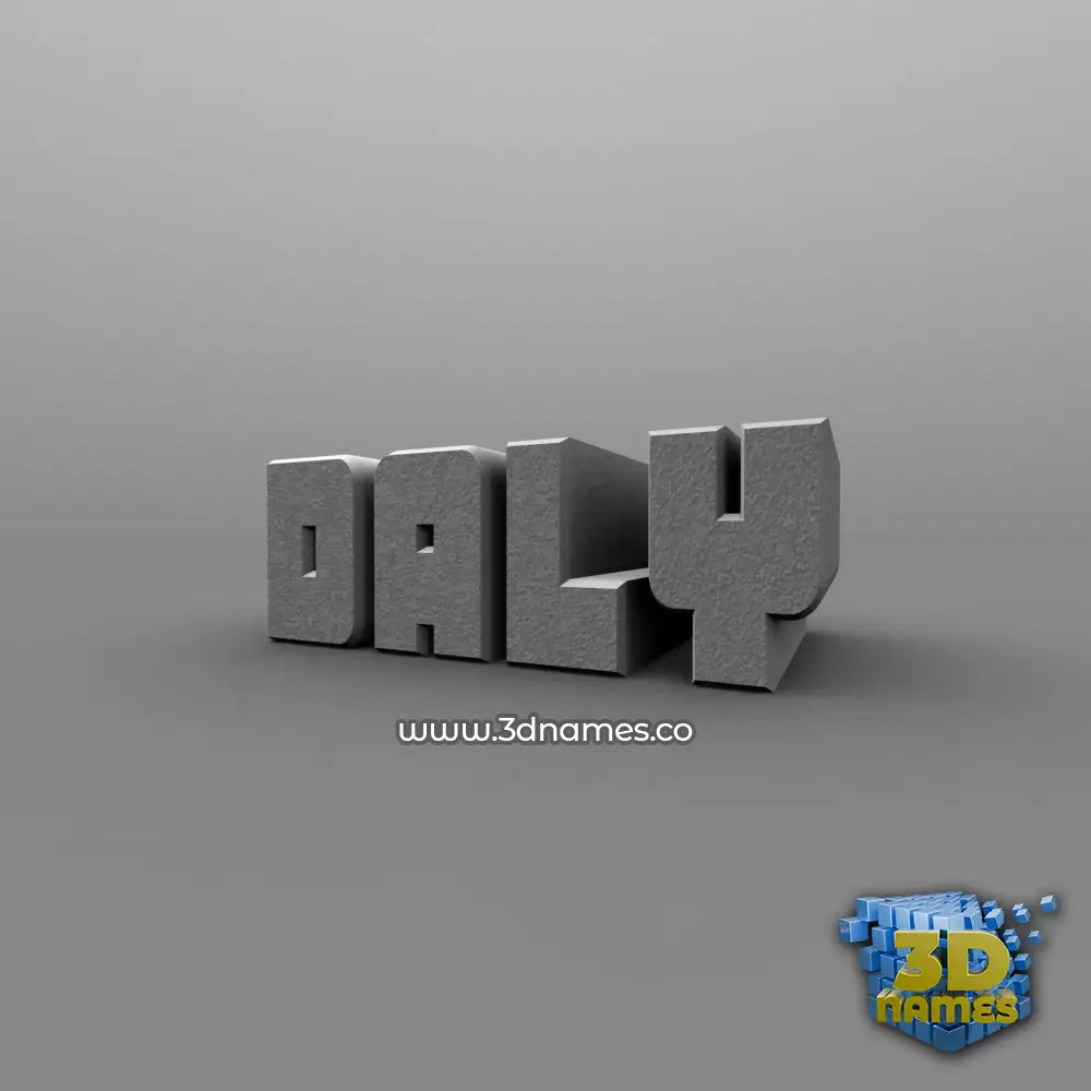 daly in Solid Grey style - 3D name wallpaper