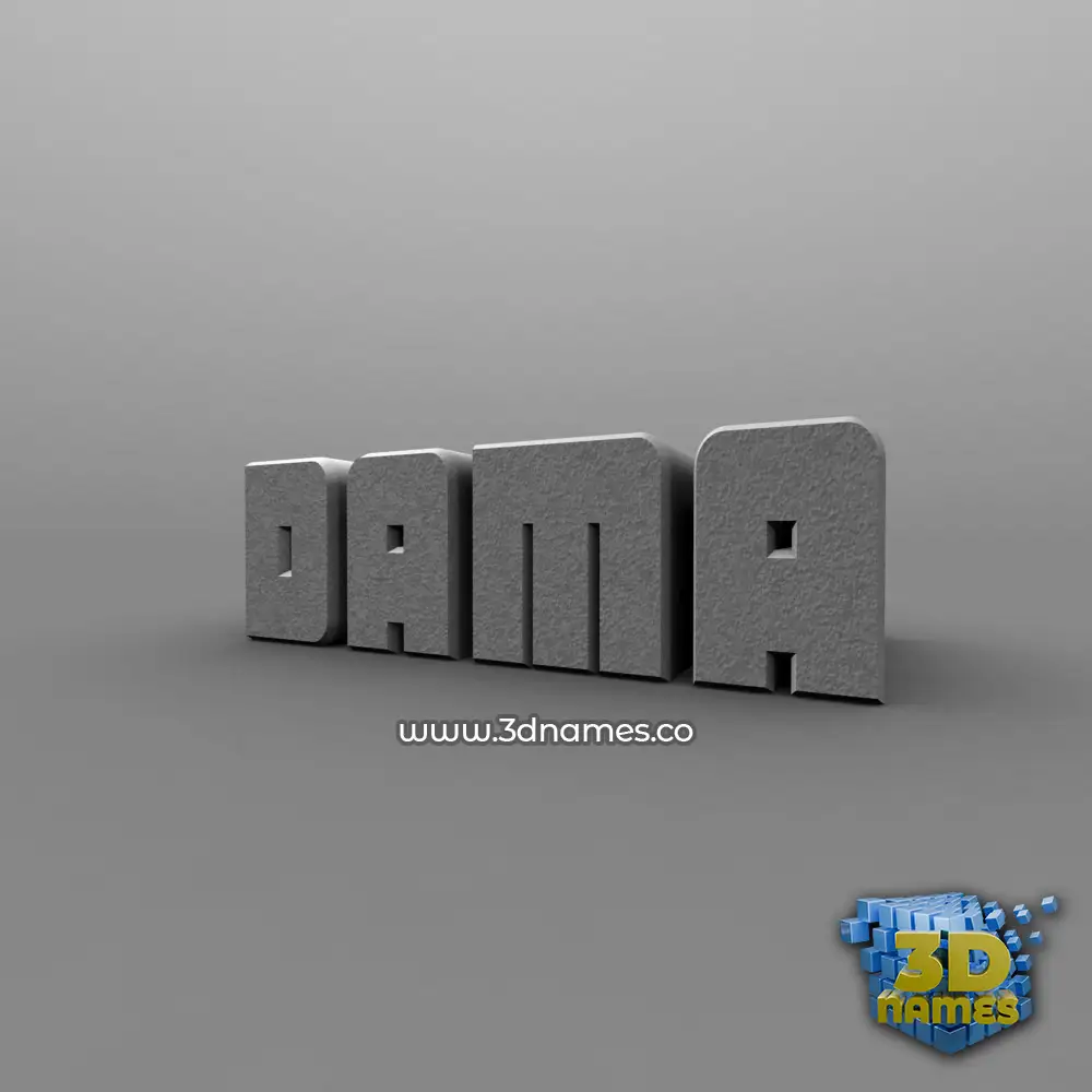 dama in Solid Grey style - 3D name wallpaper