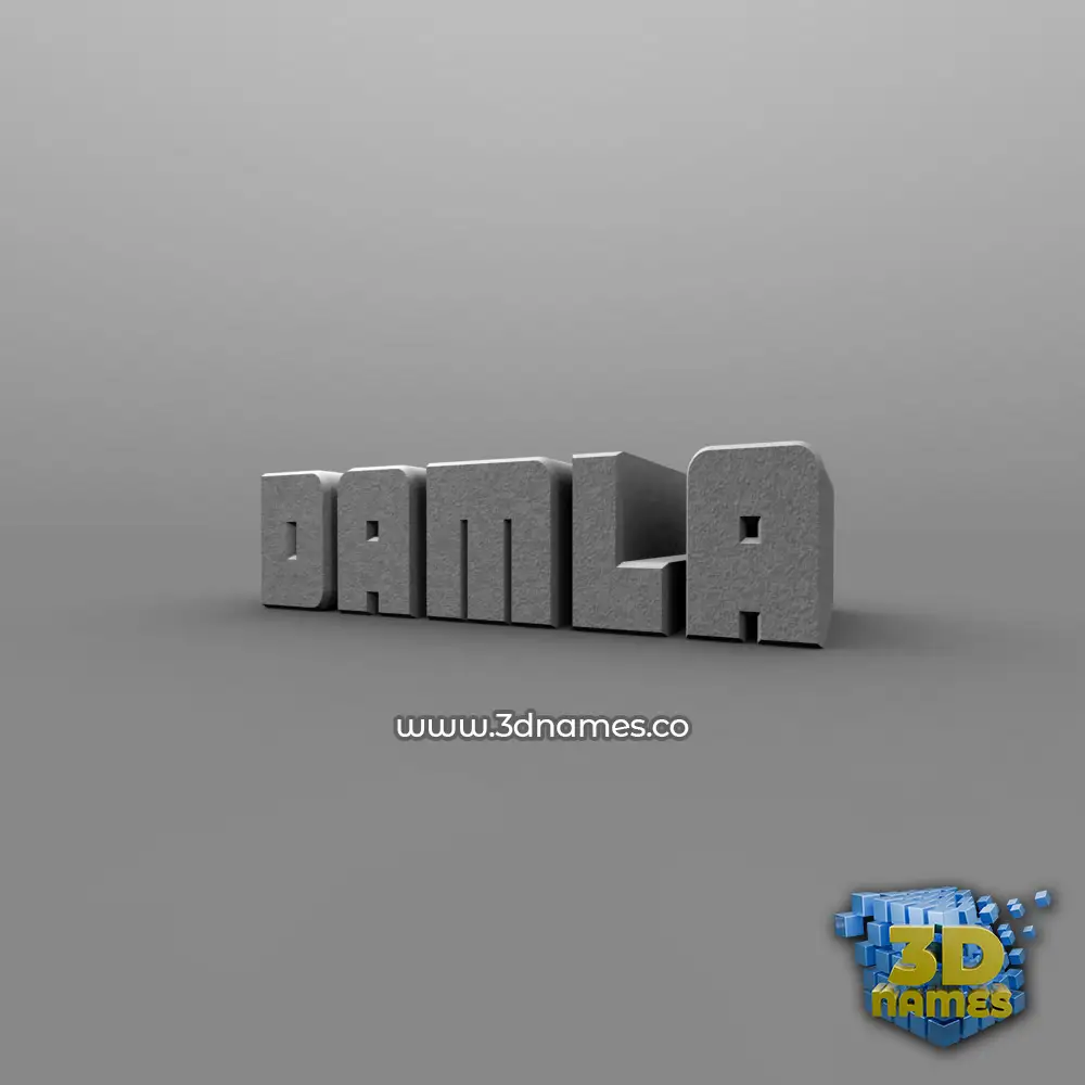 damla in Solid Grey style - 3D name wallpaper
