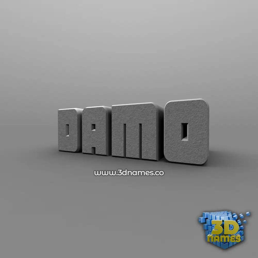 damo in Solid Grey style - 3D name wallpaper