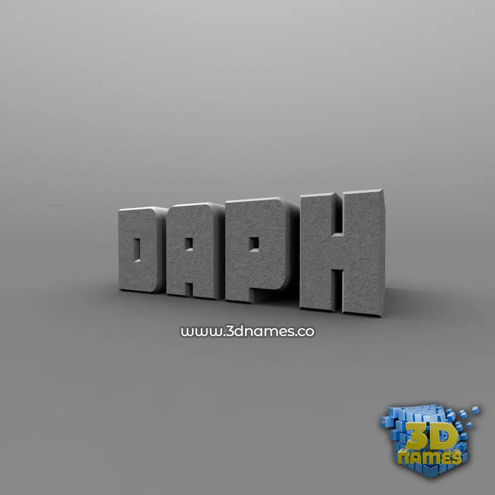 daph in Solid Grey style - 3D name wallpaper