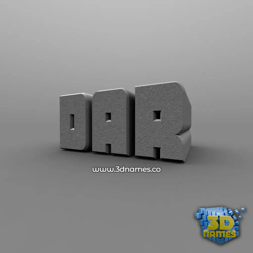 dar in Solid Grey style - 3D name wallpaper