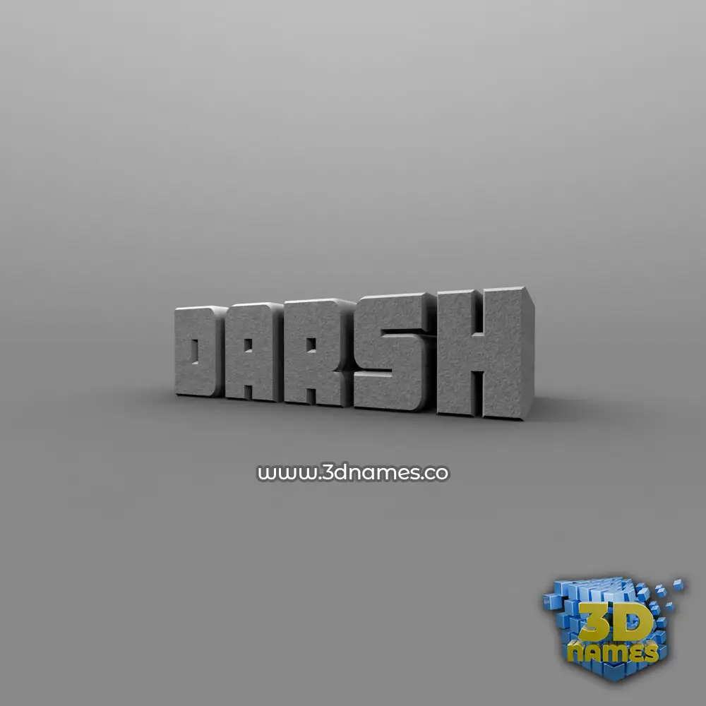 darsh in Solid Grey style - 3D name wallpaper