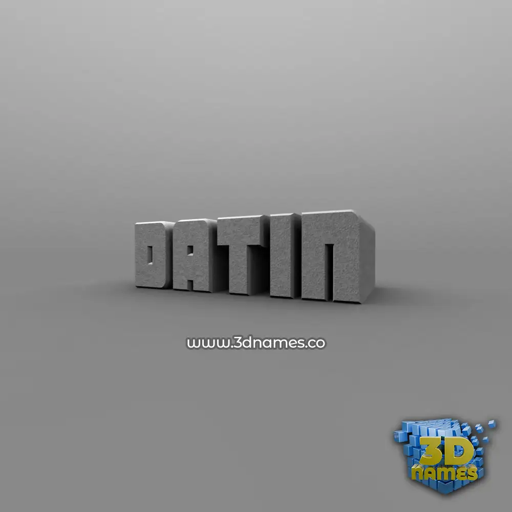 datin in Solid Grey style - 3D name wallpaper