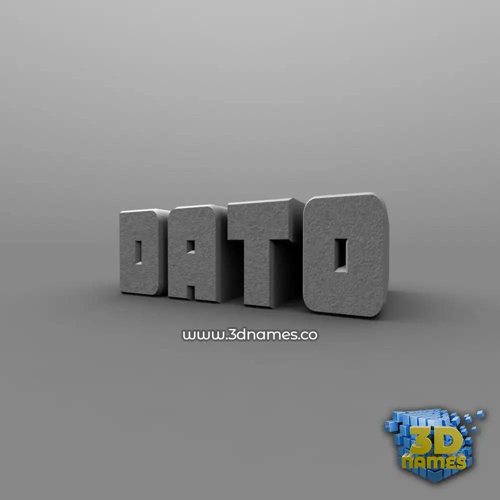 dato in Solid Grey style - 3D name wallpaper