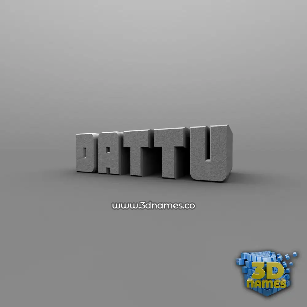 dattu in Solid Grey style - 3D name wallpaper