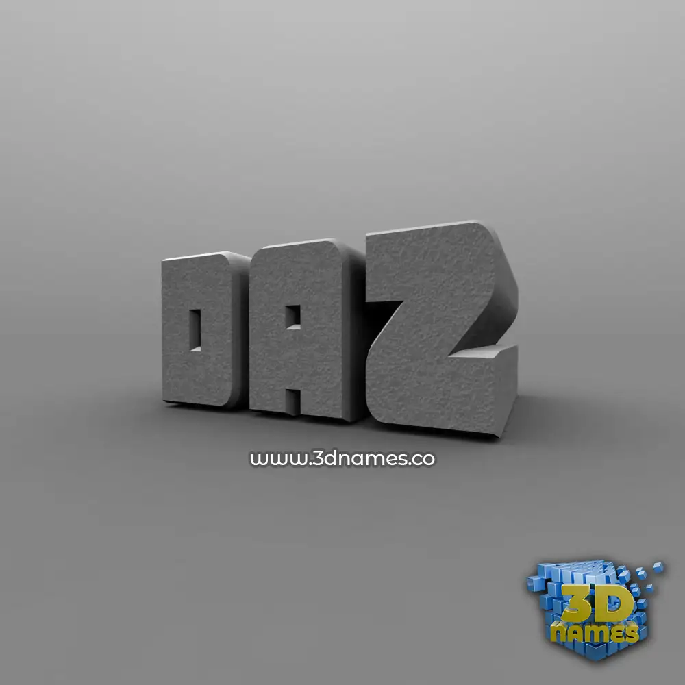 daz in Solid Grey style - 3D name wallpaper