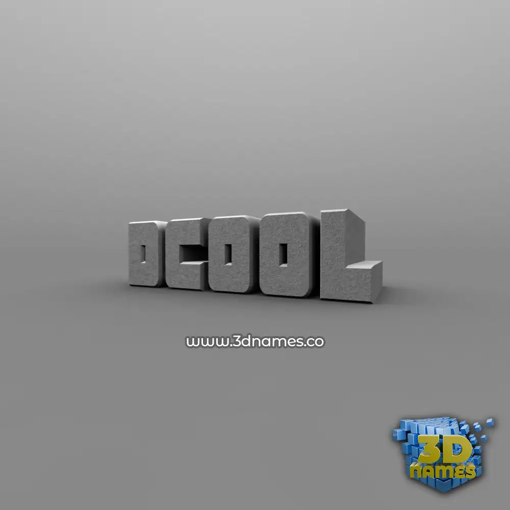 dcool in Solid Grey style - 3D name wallpaper