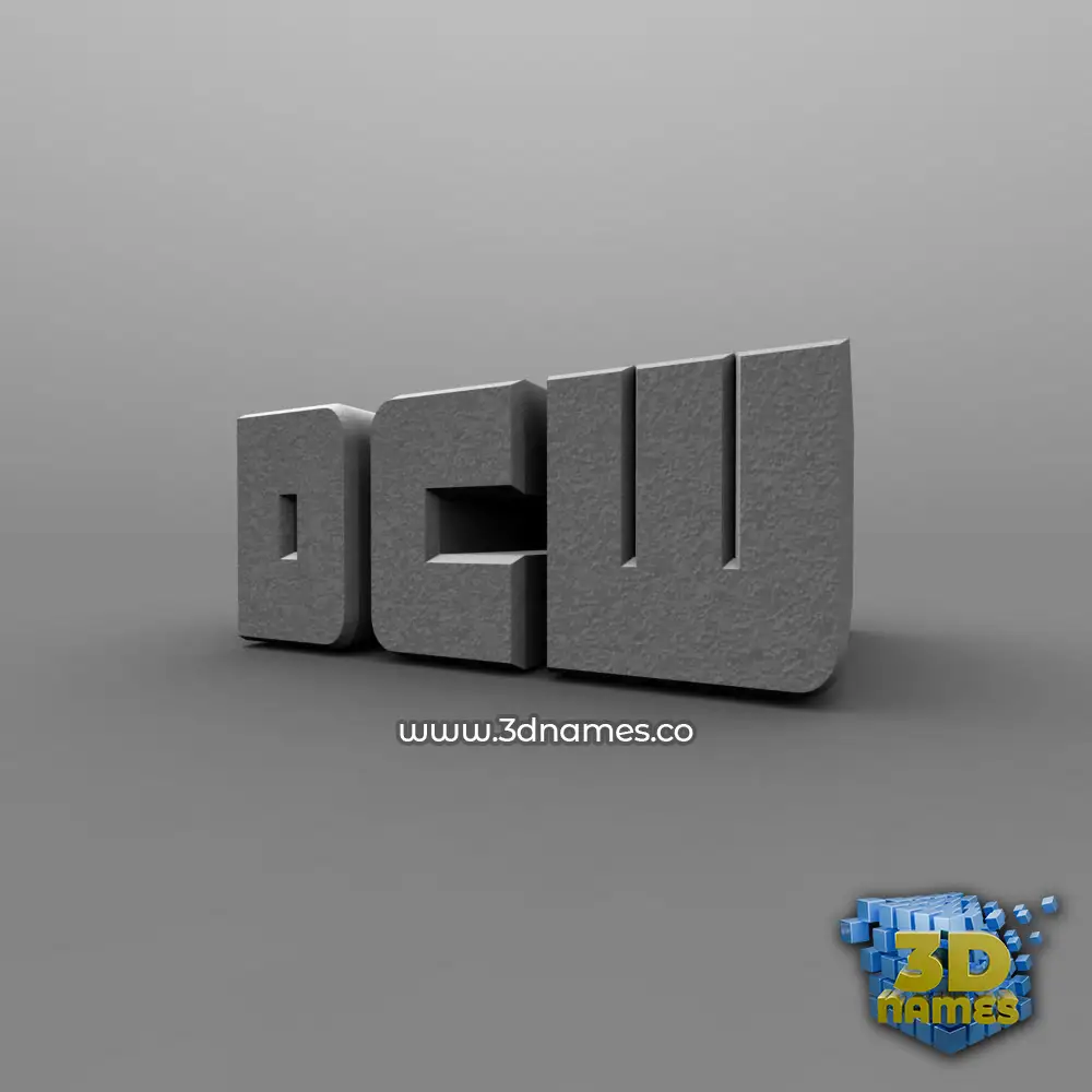 dcw in Solid Grey style - 3D name wallpaper