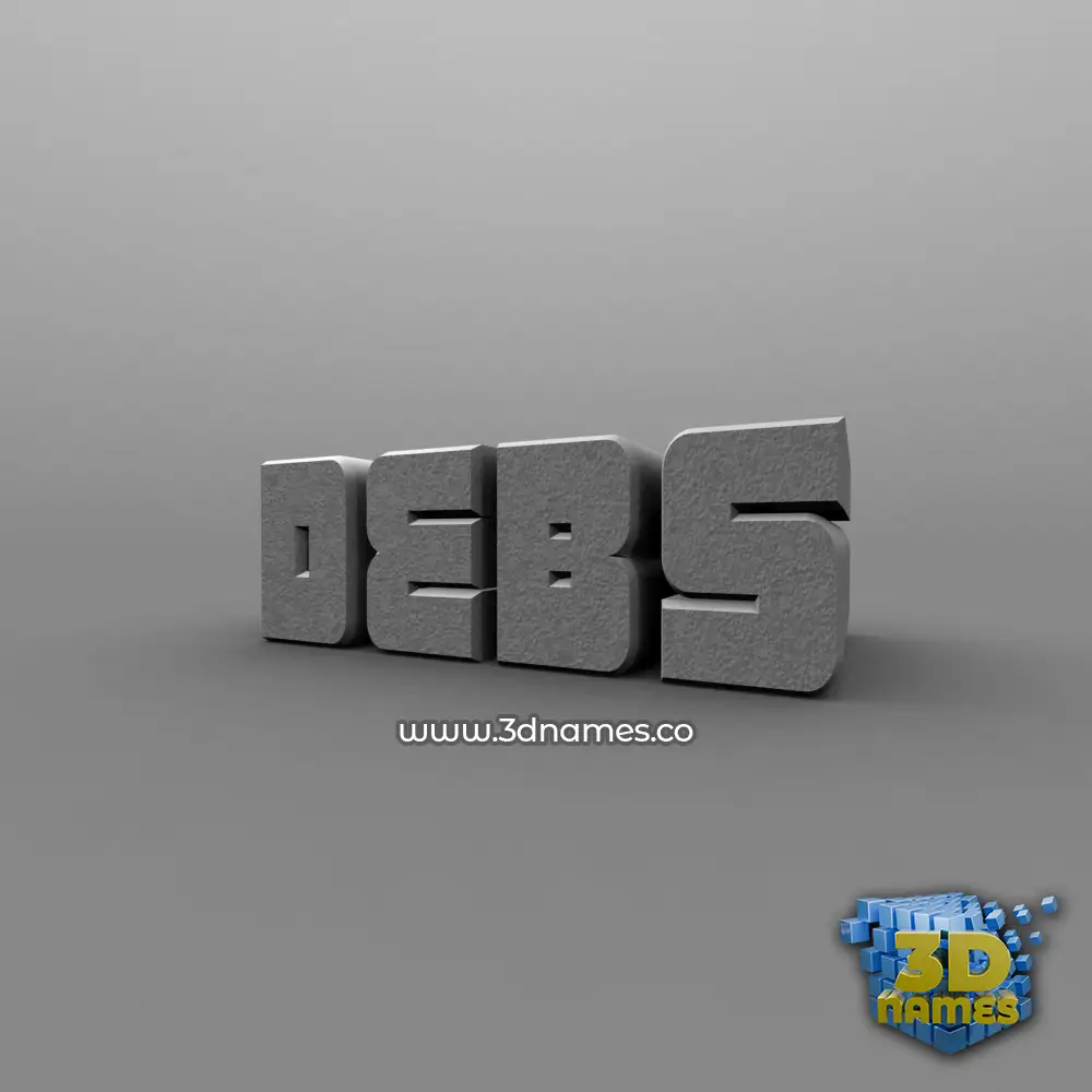 debs in Solid Grey style - 3D name wallpaper