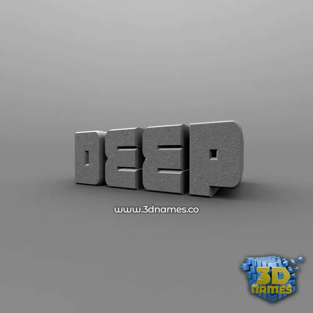 deep in Solid Grey style - 3D name wallpaper
