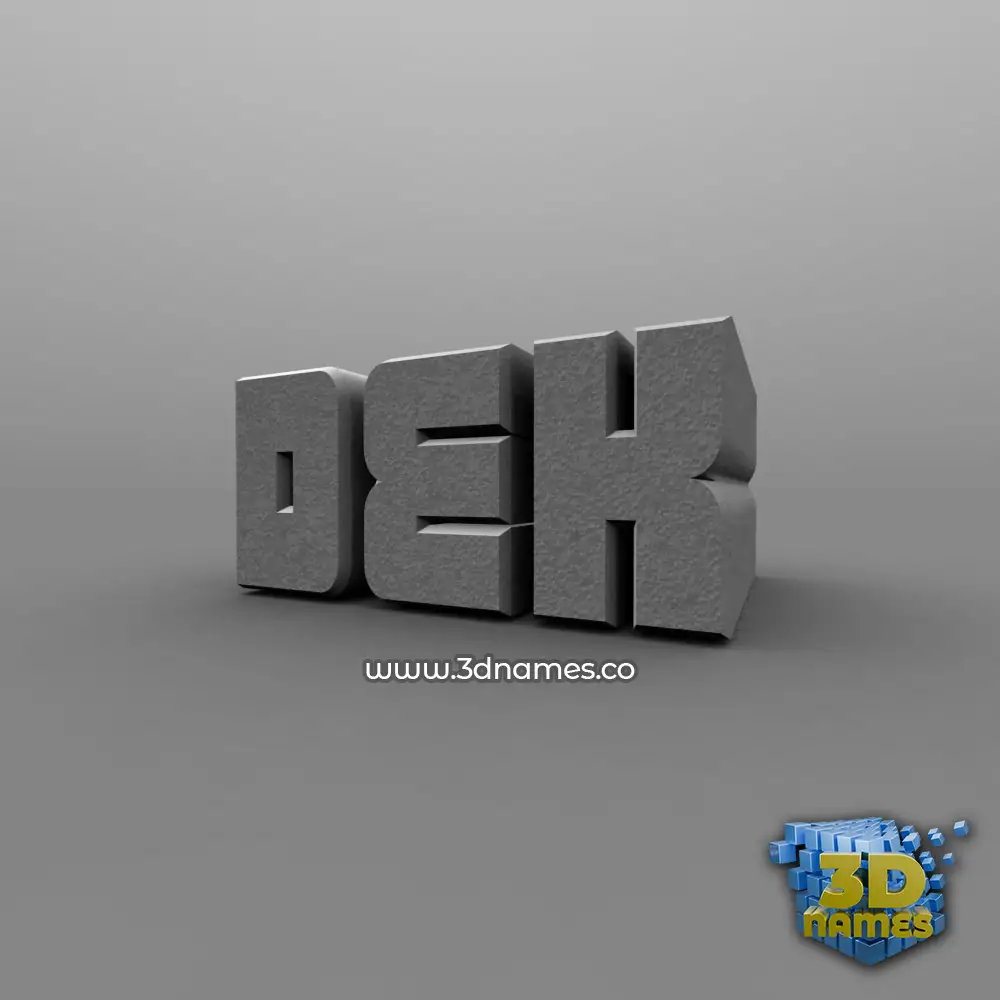 dek in Solid Grey style - 3D name wallpaper