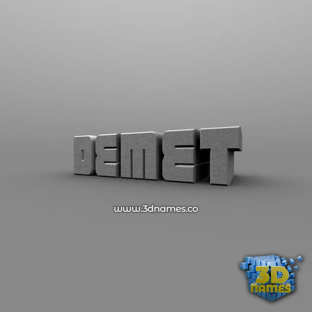 demet in Solid Grey style - 3D name wallpaper