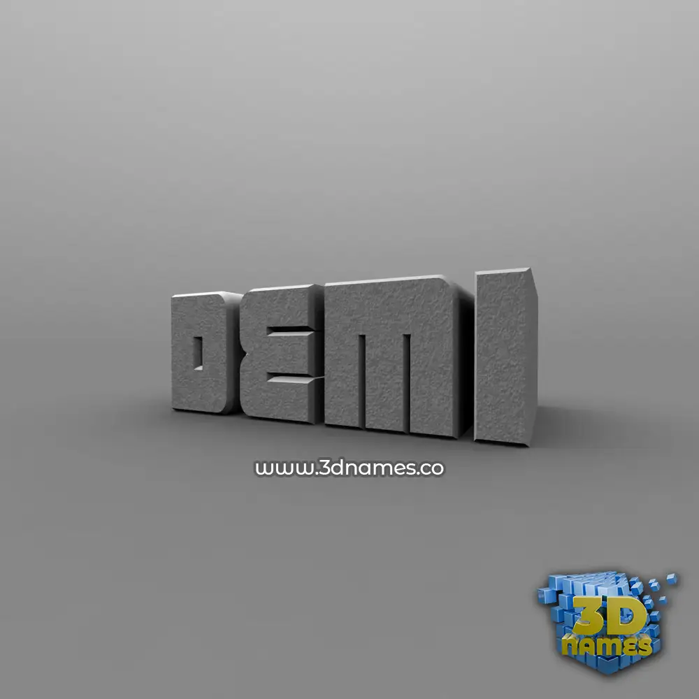 demi in Solid Grey style - 3D name wallpaper